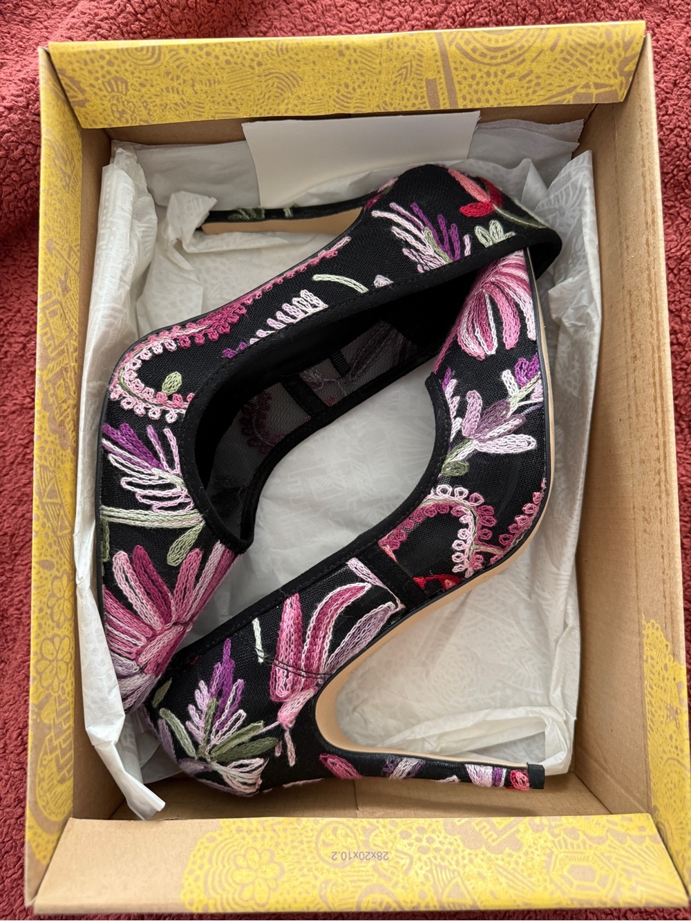 Mix No. 6 Black Floral Embroidered Stiletto Heels